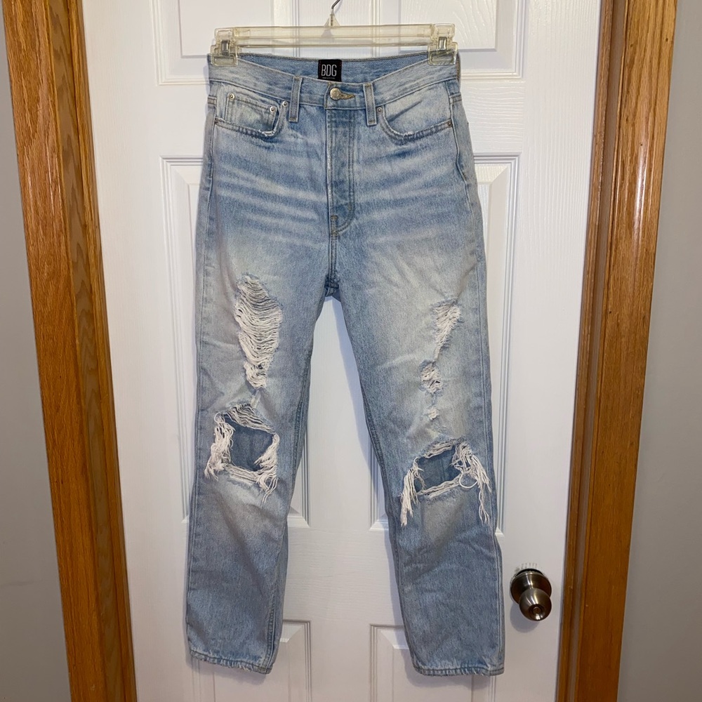 Light Wash Blue BDG Jeans, Slim Straight, Size 27